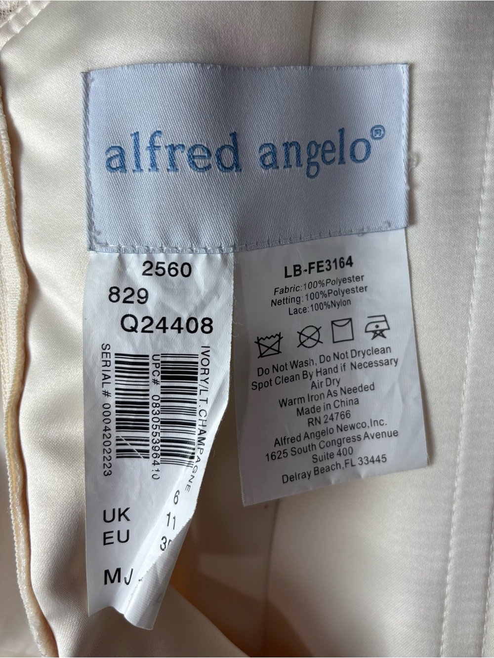 NWT Alfred Angelo Ivory and Cream Lace Beaded Wedding Bridal Gown Dress 6 - Picture 11 of 12
